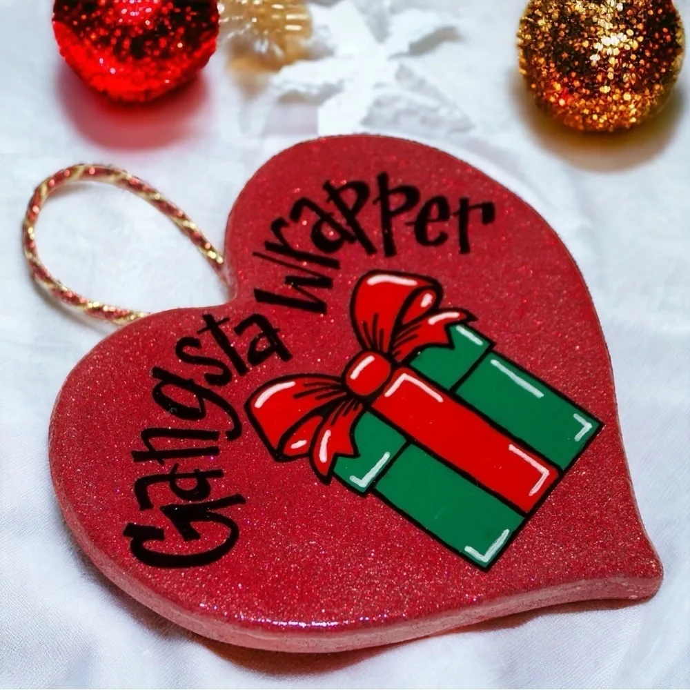 Holiday Hustler: Gangsta Wrapper Christmas Ornament for the Gift-Wrapping MVPs!